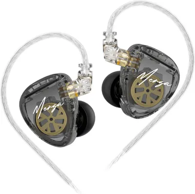Zdjęcie produktu dla Słuchawki douszne HIFI KZ Merga 2DD z dynamicznymi przetwornikami, słuchawki douszne z przewodem, 4 przetworniki, zestaw słuchawkowy o wysokiej rozdzielczości, słuchawki sportowe do gier, odłączany przewód 2-pinowy