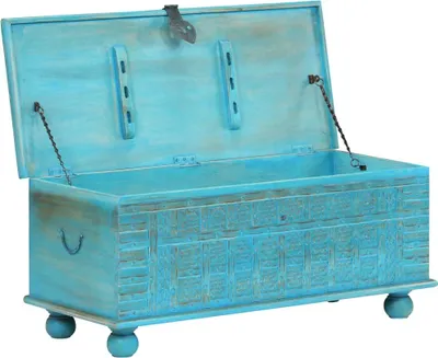 Obrázek produktu pro vidaXL Úložná komoda z masivního dřeva mango modrá 100x40x41 cm