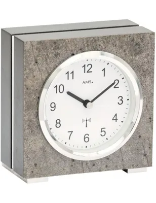 Immagine prodotto di AMS 5156 Orologio da tavolo radiocomandato effetto pietra con alluminio