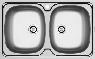 Produktbild von Küchenspüle 80x50cm Auflagespüle Doppelspüle für 80cm Schrankbreite