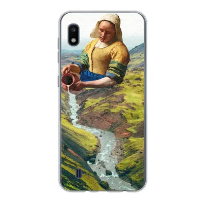 Produktbild von MuchoWow® Handyhülle Schutzhülle Hülle für Samsung Galaxy A10 Milchmädchen - Natur - Vermeer Silikon Softcase Handy Hülle - Schutzhülle