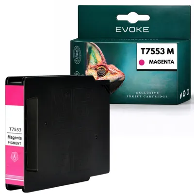 Produktbild von Evoke-Patronen, kompatibel mit dem Epson-Drucker T7553 T755XLM, Magenta, 70 ml, kompatibel mit WorkForce Pro WF-8010, WF-8090DW und WF-8090DTWC