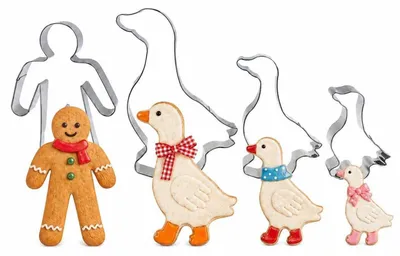 Immagine prodotto di Set di formine per biscotti a tema San Martino – Oca e figura di San Martino, set da 4 pezzi, acciaio inossidabile