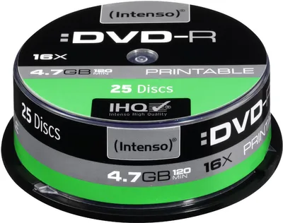 Produktbild von Intenso DVD-R 4.7GB, Printable, 16x, Tortenschachtel