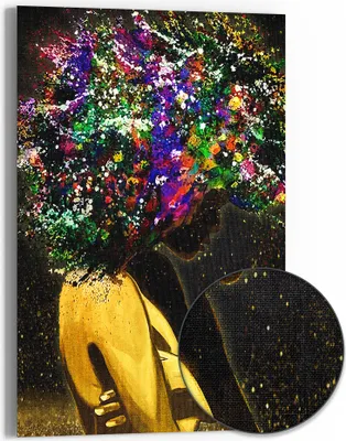 Produktbild von DEQOART Hybrid Leinwand Bild 60x90 cm 'Geistesblüten' Wandbild Glas flach modern