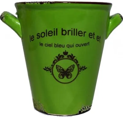 Imagen del producto de Casquillo cerámico "Vintage" de color verde, con una altura de 10,5 cm