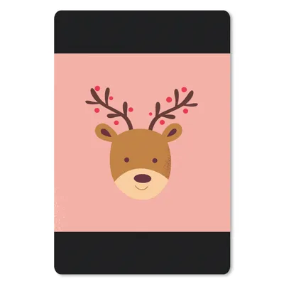 Produktbild von MuchoWow® Mauspad Mousepad Rentier - Weihnachten - Rosa - Winter 40x60 cm - Mousepads - Maus Mat - Pad - Mausunterlage - Schreibtisch Accesoire