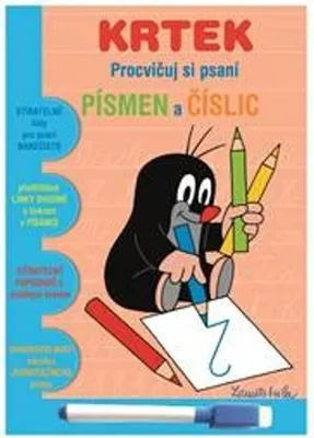 Obrázek produktu pro Sešit stíratelný Procvičuj si psaní písmen a číslic Krtek 2