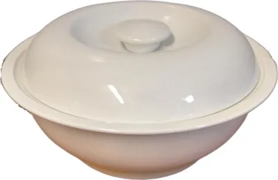 Image de bol avec couvercle en porcelaine blanche | SN01304