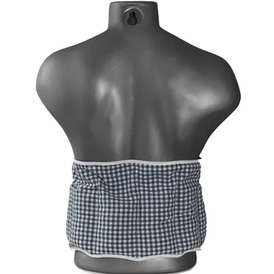 Produktbild von Bio-Körnerkissen - Großes Wärmekissen - Gürtel mit Klettverschluss für Rücken - Lenden. Wärme & Kälte Rückenkissen - ca. 135cm lang - 7-Kammer - Bio-Stoff blau-weiß