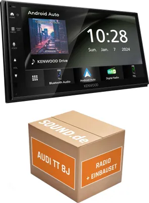Produktbild von Autoradio Einbaupaket Kenwood DMX5023DABS für Audi TT 8J BNS 5.0 Apple Carplay Android Auto APP Spiegelung