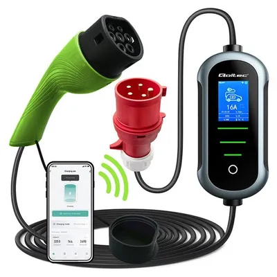 Zdjęcie produktu dla Qoltec Ładowarka Samochodowa EV 22kW Typ2 CEE 32A Wi-fi TUYA SMART LIFE LCD 7m