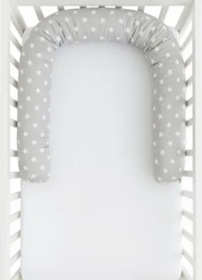 Immagine prodotto di Minky Cuscino-Rullo-Bordino per lettino 200 cm - stelle grigie