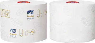 Zdjęcie produktu dla Tork® 127510 Papier toaletowy Midi do systemu T6 - wyjątkowo miękki, 3-warstwowy, 27 rolek po 70 m każda
