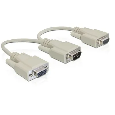 Produktbild von Delock Adapter VGA Stecker > 2 x VGA Buchse 20 cm