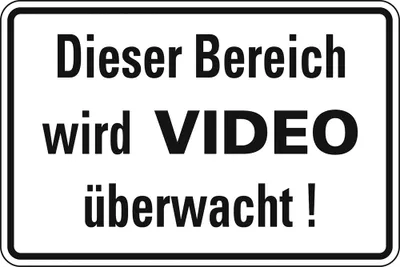 Produktbild von Schild Alu Dieser Bereich wird VIDEO überwacht! 200x300mm