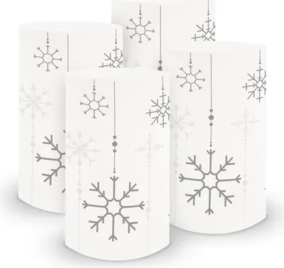Produktbild von itenga 6x Windlicht klein Schneeflocken für Weihnachten Winter Advent, 10,0 cm
