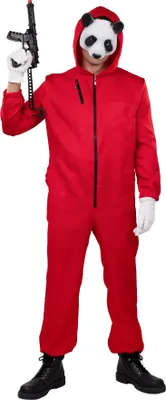 Produktbild von O7987-D rot Damen Bankräuber Kostüm Overall Gr.165-175 cm max.Gr.44