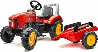 Zdjęcie produktu dla FALK Traktorek Red Supercharger na Pedały z Przyczepką Otwierany od 3 Lat