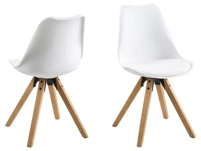 Produktbild von AC Design Dima, Gepolsterter Sitz, Polyurethan (PU), Beige, Harte Rückenlehne, Polypropylen, Weiß