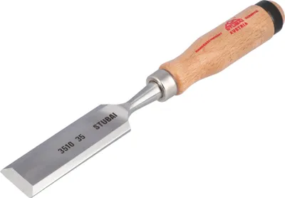Produktbild von STUBAI Stechbeitel mit Holzgriff aus Rotbuche, Ø 35 mm, Stemmeisen zur präzisen Bearbeitung von Holz hochwertiges Werkzeug für Schreiner Tischler Heimwerker