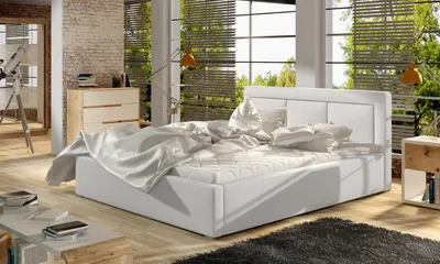 Produktbild von Polsterbett 140x200 BELLVARO 1 - weißes