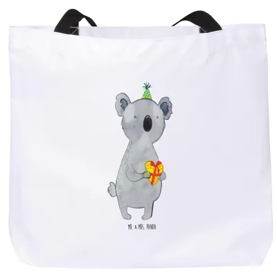 Produktbild von Mr. & Mrs. Panda Tote Bag Koala Geschenk - Weiß - Koalabär, Strandtasche, Tasche, Büchertasche, Laptoptasche, Geburtstag, Schultasche, Party
