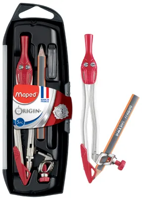 Image de Maped Boîte à compas Origin 5 pièces couleur aléatoire (1 set)