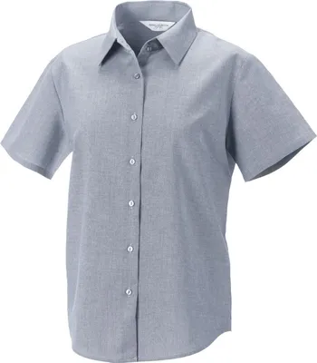 Produktbild von Russell Collection - Hemd für Damen kurzärmlig RW9398 (3XL) (Silber)