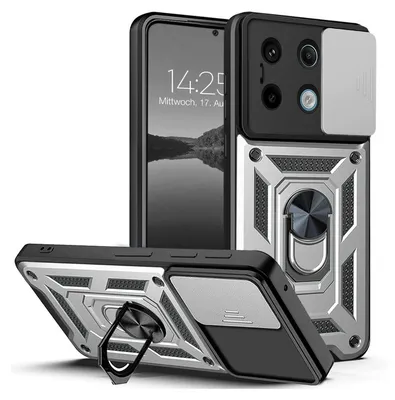 Produktbild von Armor Handyhülle für Xiaomi Redmi Note 13 Pro 5G Kameraschutz Handy Panzer Case Cover Schutzhülle Outdoor Farbe: Silber