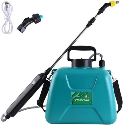 Produktbild von Wiederaufladbare elektrische Gartenspritze – 5 l, Schulterspritze, Zerstäuber-Gießflasche für Pflanzen