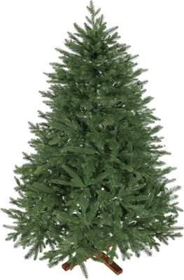 Produktbild von Künstlicher Weihnachtsbaum, realistisches Aussehen, klappbare Zweige, Holzsockel
