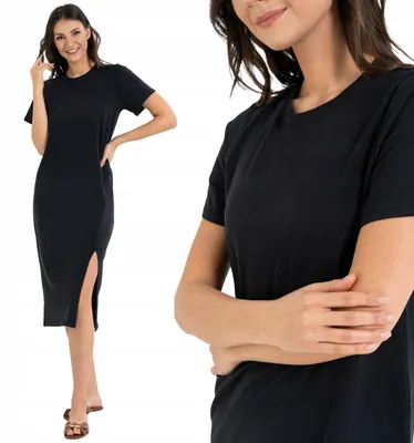 Imagen del producto de Vestido – vestido de mujer, talla XL – vestido de verano – vestido de algodón – vestido estilo camiseta