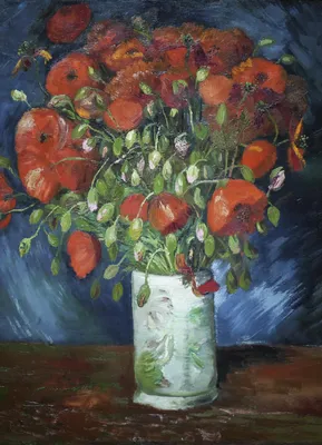 Image de Affiche 13 x 18 cm Vase avec coquelicots, Van Gogh Vintage pour le salon