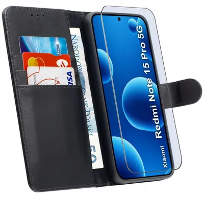 Zdjęcie produktu dla Etui Z Klapką Do Xiaomi Redmi Note 15 Pro 5G Zamykane Magnetyczne + Szkło