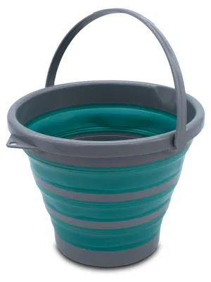 Immagine prodotto di 3.02 Secchio pieghevole 10 litri - Ø 32 cm circa - Secchio da campeggio con manico (grande)