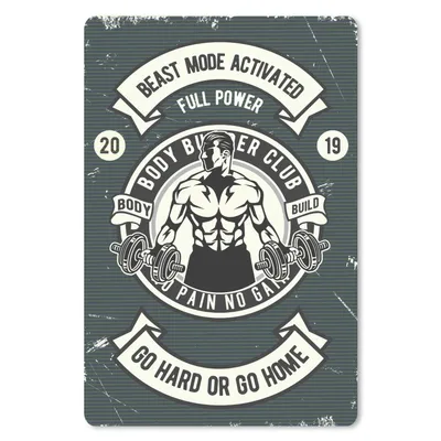 Produktbild von MuchoWow® Mauspad Mousepad Mancave - Gewichte - Sport - Retro - Zitate 18x27 cm - Mousepads - Maus Mat - Pad - Mausunterlage