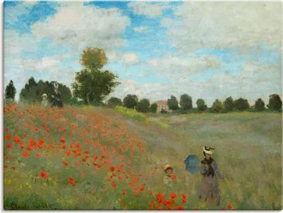Produktbild von ARTland Leinwandbild Mohnfeld bei Argenteuil. 1873 Größe: 80x60 cm