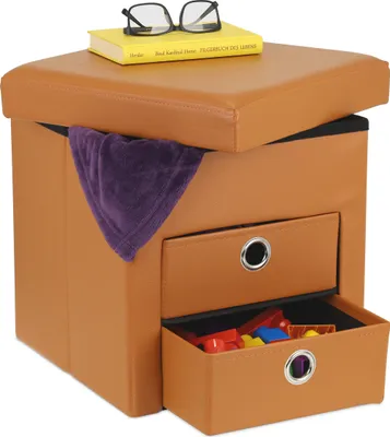 Produktbild von relaxdays Sitzhocker mit Stauraum 2 Schubladen