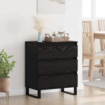 Image de vidaXL Sideboard noir imitation chêne 60 x 35 x 70 cm Bois composite