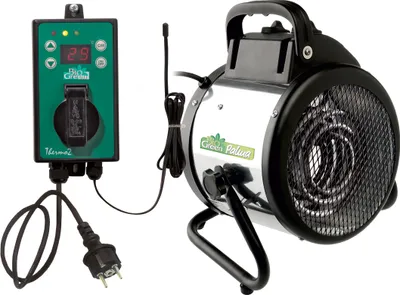 Image de Chauffage de serre BioGreen "Palma" avec thermostat numérique 2.000 W – Plage de réglage de -50 à +99 °C