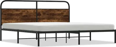 Produktbild von vidaXL Metallbett ohne Matratze Räuchereiche 193x203 cm