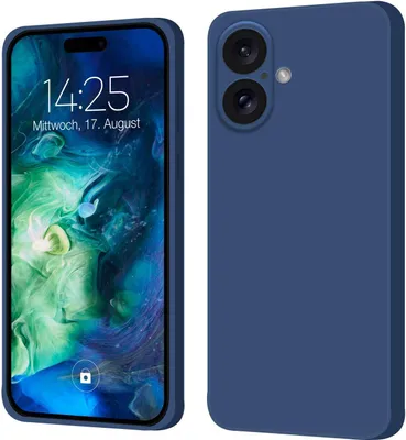 Produktbild von Hülle für Apple iPhone 16 Plus Case Cover Bumper Silikon Softgrip Schutzhülle Farbe: Blau