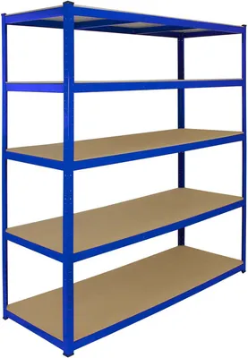 Zdjęcie produktu dla Monster Racking T-Rax – regał do dużych obciążeń, regał magazynowy, regał garażowy, regał warsztatowy, regał piwniczny, regał stalowy, regał przemysłowy, regał modułowy, 180 cm (wys.) x 160 cm (dł.) x 60 cm (szer.), w 100% bezśrubowy