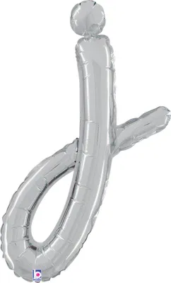 Produktbild von 24"/Ø61cm Folienballon Buchstabe Skript Silber | J