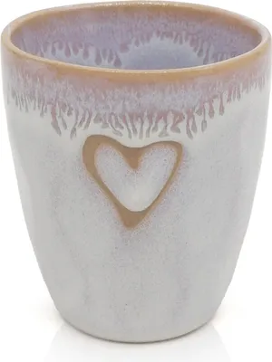 Produktbild von Stoneware Espressobecher "Herz" polarweiß