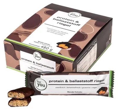 Produktbild von for you protein & ballaststoff riegel 12er-Pack - Mandel-Schoko