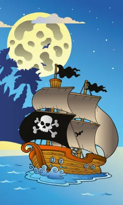 Produktbild von Fototapete - Pirate Ship 150x250cm - Vliestapete