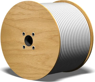 Produktbild von Koaxialkabel 120dB Vollkupfer 500m Trommel 7,0mm 3-fach geschirmt weiß