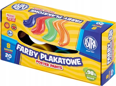 Obrázek produktu pro Farby plakatowe Astra 8 kolorów 20 ml